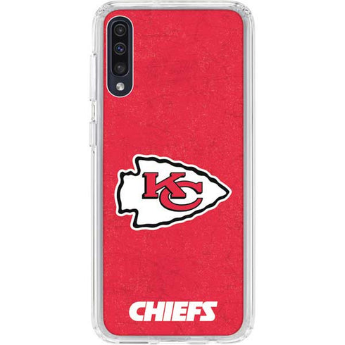 NFL Kansas City Chiefs Distressed Galaxy A50 Clear Case